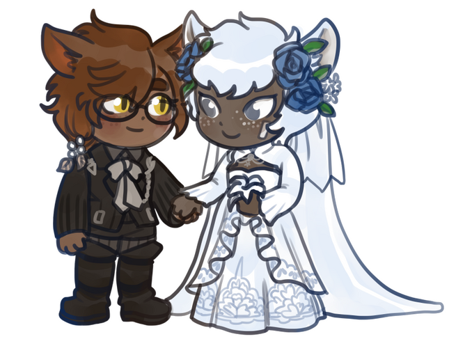 Mako &amp; Oni ChibiWedding | ArtBy:NaDeRegen